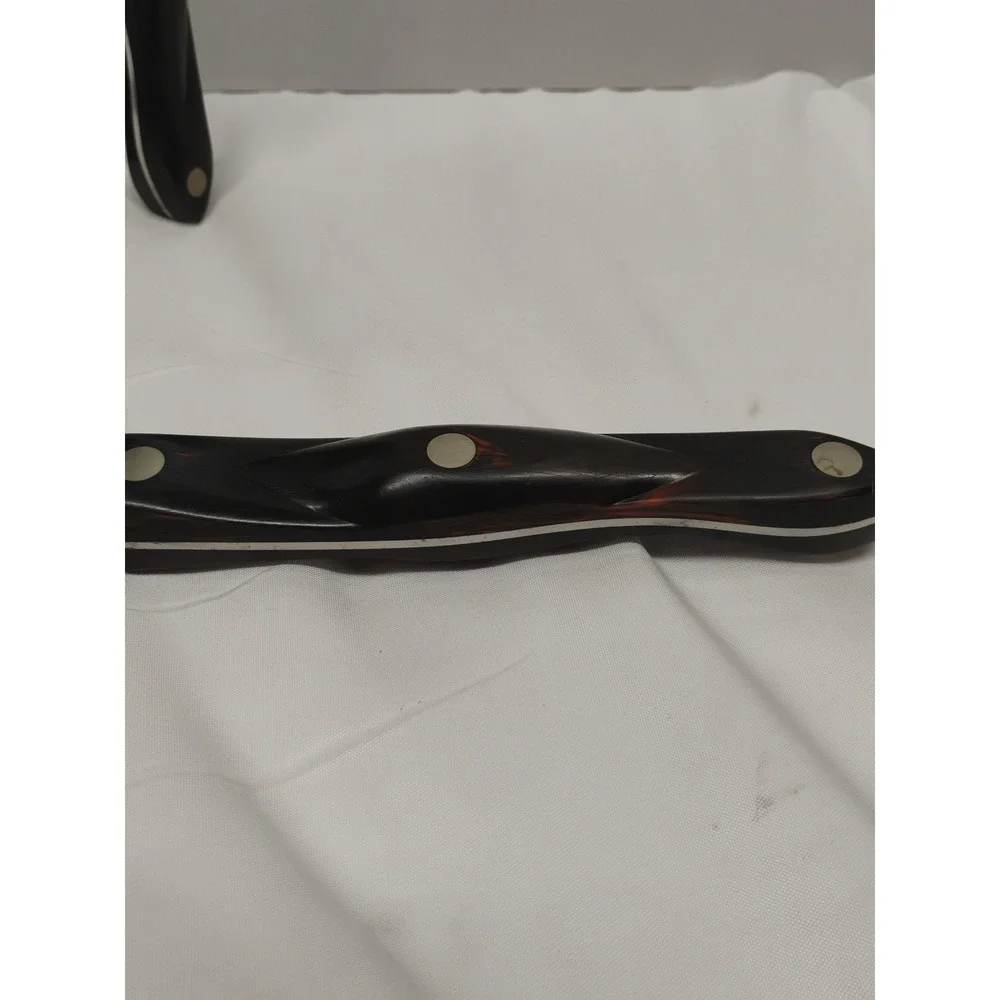 Lot Of 3 Cutco Classic Brown Red Swirl Handle Knives 1722 1723 1725 Vintage